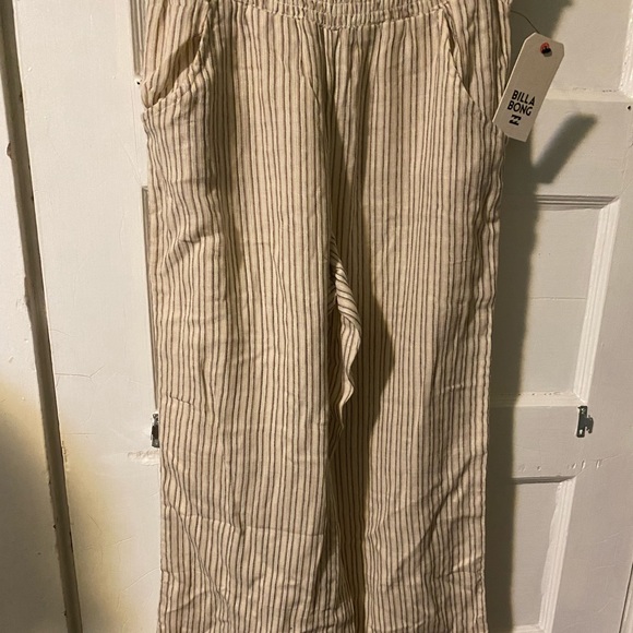 NWT! Billabong New Waves Wide Leg Beach Pant Stripe Medium Flowy Lightweight - Picture 13 of 16